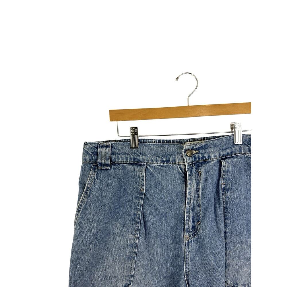 We The Free People Pull On Low Sling Oversized Blue Jeans Large Wide Leg Maeve - Picture 5 of 8